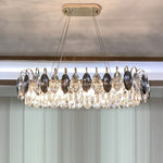 Dimmable Crystal Chandelier for Dining Room & Living Room – Adjustable Chain, Faceted Prisms, Multiple Sizes – Round & Rectangle