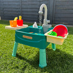 Play Sink for Kids with Working Faucet, Kids Kitchen Sink Toy with 19 Accessories for Pretend Role Play