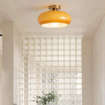 Amber Glass Globe Ceiling Light 11 Inch Dome Shade for Kitchen Island Dining Table Bedroom Brass Iron Fixture E27 Socket