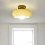 Semi Flush Mount Ceiling Light Fixture 11 in Glass Shade for Bedroom Living Room Hallway Indoor Lighting Chrome Gold Finish
