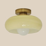 Semi Flush Mount Ceiling Light Fixture 11 in Glass Shade for Bedroom Living Room Hallway Indoor Lighting Chrome Gold Finish