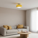 Semi Flush Mount Ceiling Light Fixture 11 in Glass Shade for Bedroom Living Room Hallway Indoor Lighting Chrome Gold Finish