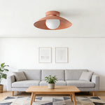 Round Overhead LED Fixture Metal 12.6 Inch Diameter Low-Profile Mount for Kitchen Dining Room Bedroom Hallway 5.9 in Height Contemporary Hom