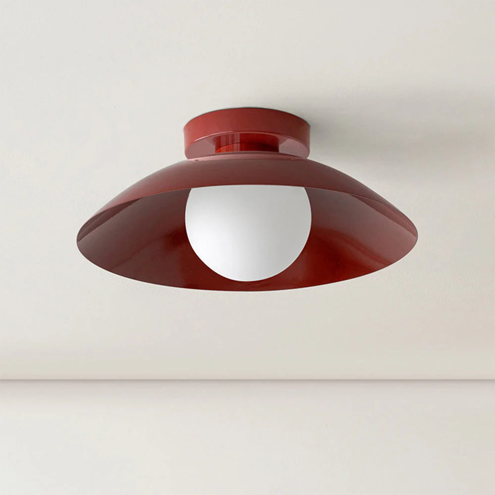 Round Overhead LED Fixture Metal 12.6 Inch Diameter Low-Profile Mount for Kitchen Dining Room Bedroom Hallway 5.9 in Height Contemporary Hom