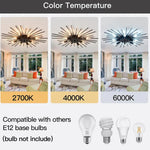 Multi-Bulb Metal Flush Mount Fixture 28 Inch Industrial Overhead Lighting for Dining Room Living Room Bedroom Hallway Contemporary Open Fram