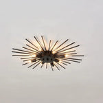 Multi-Bulb Metal Flush Mount Fixture 28 Inch Industrial Overhead Lighting for Dining Room Living Room Bedroom Hallway Contemporary Open Fram