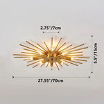 Multi-Bulb Metal Flush Mount Fixture 28 Inch Industrial Overhead Lighting for Dining Room Living Room Bedroom Hallway Contemporary Open Fram