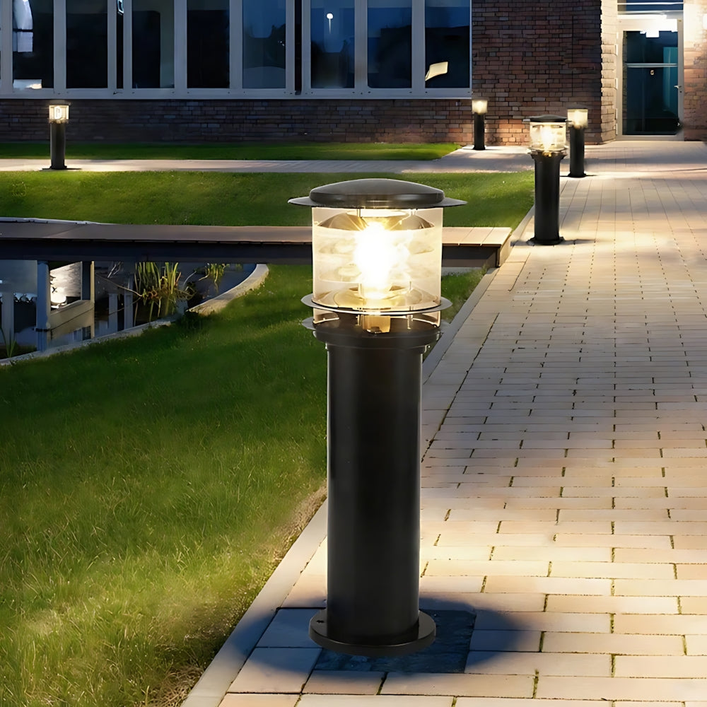 Weather-Resistant Pathway Bollard Light 6-in Aluminum Post Lamp for Driveways Gardens Patios IP65 Waterproof Outdoor Standing Light E26 Sock