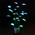 Color-Changing LED Plant Night Light for Bedroom, Living Room & Office – USB Powered Decorative Botanical Lamp with Auto Cycle Lighting
