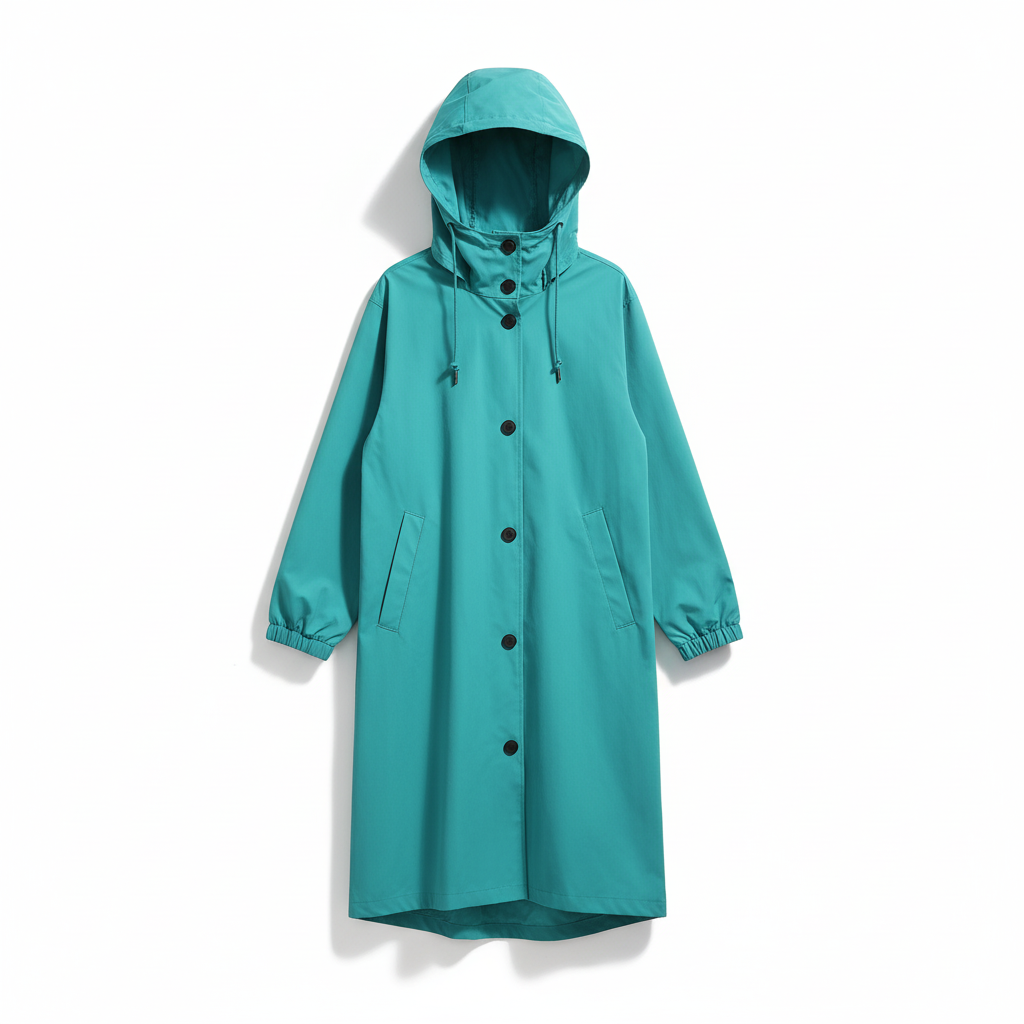 Packable Rain Jacket Women's Hooded Water-Resistant Windbreaker Oversized Lightweight Travel Coat Outdoor Athletic Layer