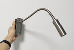 Flexible Gooseneck LED Reading Sconce 14 in Aluminum Indoor Wall Light for Bedroom Hallway Study Modern Task Lighting Push Button Switch