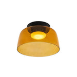 Multi-Tier Glass LED Overhead Light 13–16 Inch Green for Bedroom Living Room Hallway Contemporary Flush Mount Fixture 10W Dimmable
