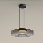 Tiered Glass Pendant Ceiling Fixture LED Multi-Level Hanging Light for Kitchen Island Dining Room Modern Layered Chandelier Adjustable Heigh