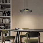 Tiered Glass Pendant Ceiling Fixture LED Multi-Level Hanging Light for Kitchen Island Dining Room Modern Layered Chandelier Adjustable Heigh