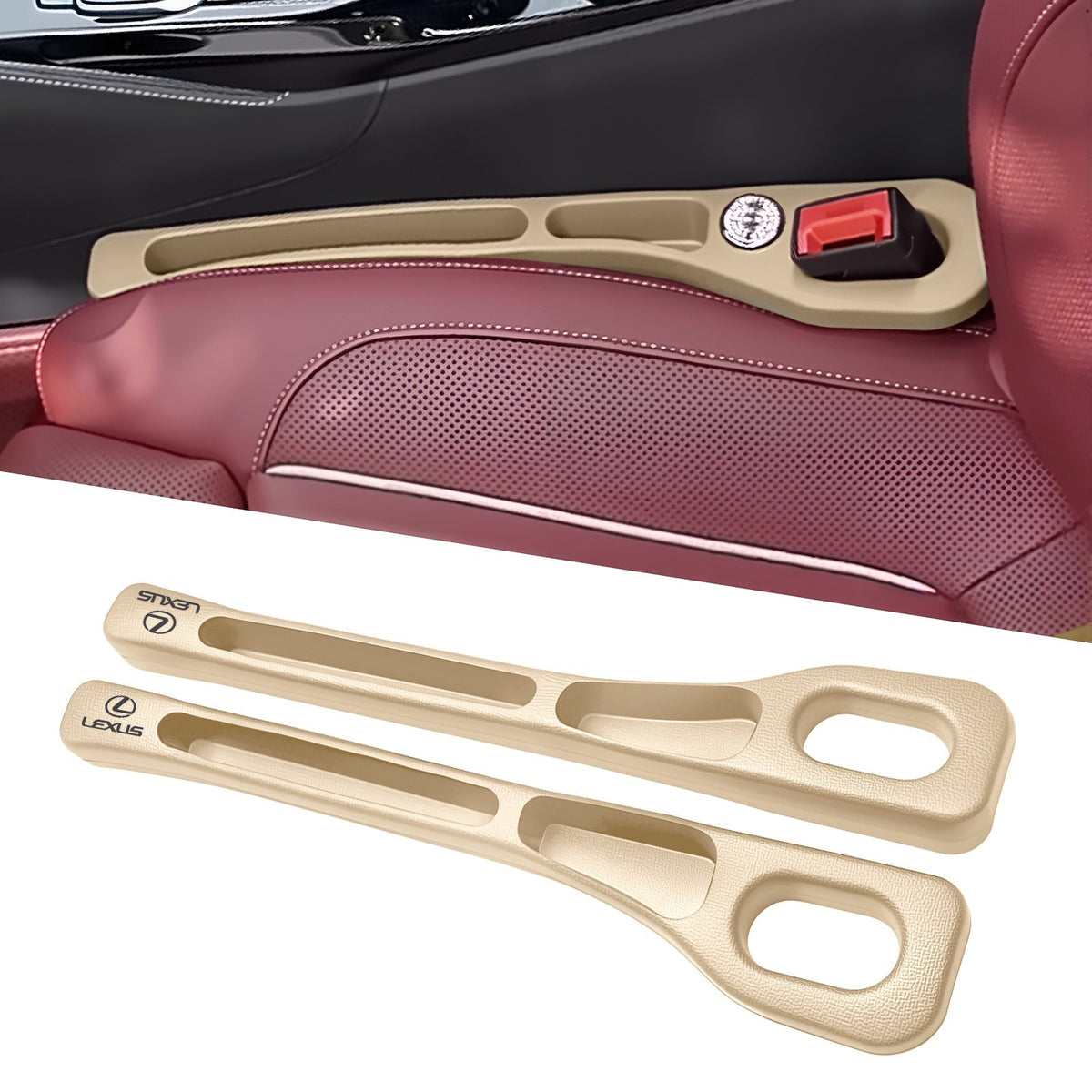 Car Seat Gap Filler with Adjustable Belt Strap