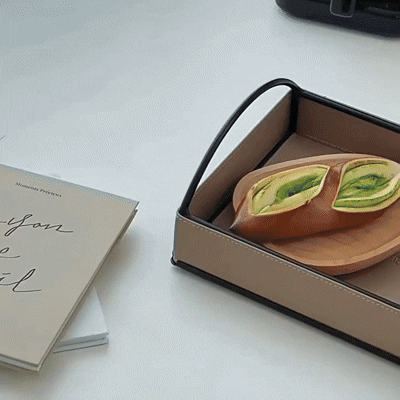 Liora Display Tray - Faux Leather, Built-In Handles