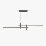 Linear Track Pendant Light Metal 2-Spotlight Bar Adjustable Modern Suspended Fixture for Kitchen Island Dining Living Room