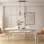 Linear Track Pendant Light Metal 2-Spotlight Bar Adjustable Modern Suspended Fixture for Kitchen Island Dining Living Room