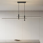 Linear Track Pendant Light Metal 2-Spotlight Bar Adjustable Modern Suspended Fixture for Kitchen Island Dining Living Room