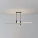 Linear Track Pendant Light Metal 2-Spotlight Bar Adjustable Modern Suspended Fixture for Kitchen Island Dining Living Room