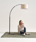 Arched Metal Reading Lamp with Marble Base 76 in Height for Living Room & Bedroom