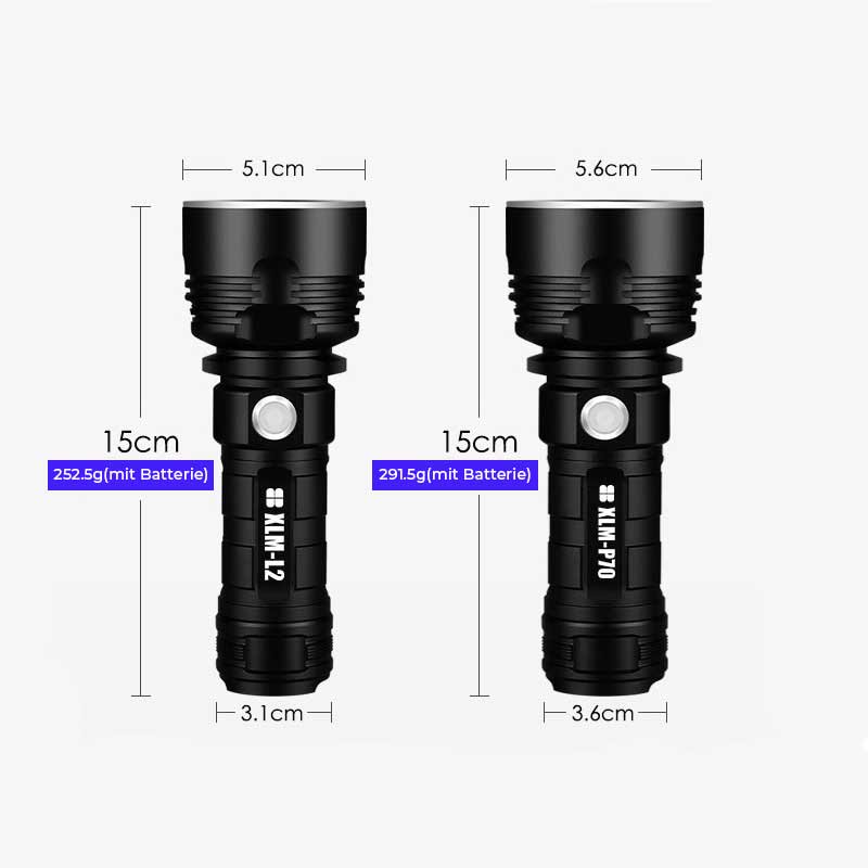 Bright Rechargeable LED Torch with 9 Settings