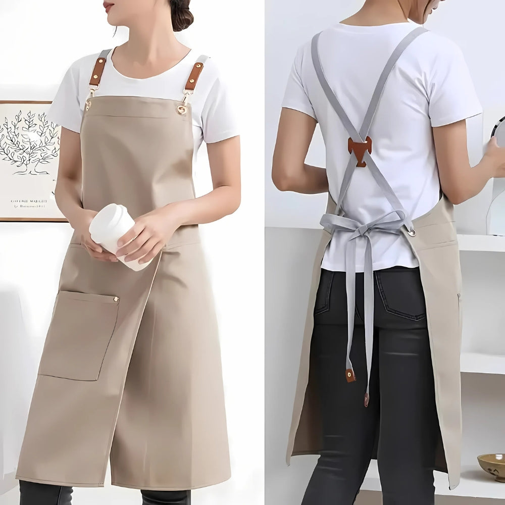 Lunara Chef Apron - Water-Resistant Canvas, Adjustable Straps and Pockets