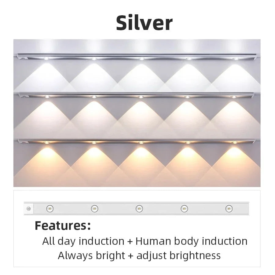 Cabinet Light Motion-Activated USB Rechargeable Aluminum