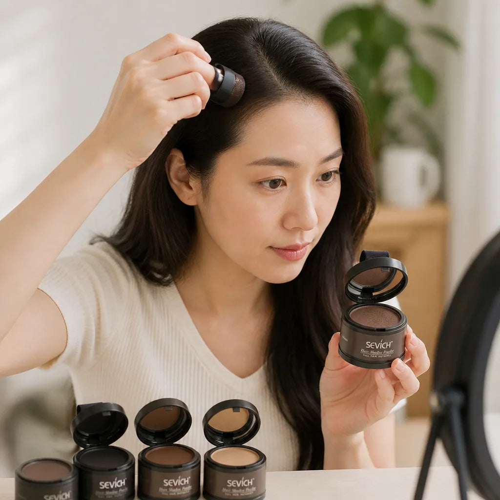 Hair Concealer Powder Instant Root Coverage Water-Resistant Natural Fibers