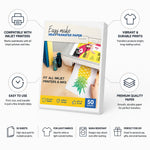 Heat Transfer Paper Inkjet Compatible 50 Sheets