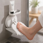 Shower Footrest Suction Cup Mount Integrated Shelf