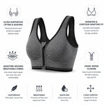 Sports Bra Front-Zip Seamless High Support