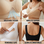 Wireless Bra Breathable Honeycomb Seamless Removable Cups