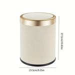 Luxe Oval Kitchen Trash Can - Press-Top Design, Odour-Sealing, Bathroom