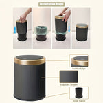 Luxe Oval Kitchen Trash Can - Press-Top Design, Odour-Sealing, Bathroom