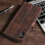Slim Leather Phone Wallet Case for iPhone