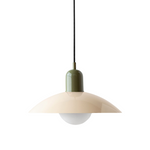 Iron Dome Pendant Light 12.6 in Adjustable Cable Warm LED Kitchen Island Dining Room Overhead Fixture Modern Two-Tone Hanging Lamp for Conte