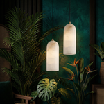 Marble Pendant Light with Adjustable Cord and Copper Accents – Modern Kitchen Pendant Lighting, 10 Inch Ceiling Fixture