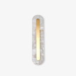Alabaster Wall Sconce with Brass Accents – Modern LED Fixture for Living Room, Hallway & Bedroom