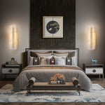 Alabaster Wall Sconce with Brass Accents – Modern LED Fixture for Living Room, Hallway & Bedroom