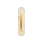 Alabaster Wall Sconce with Brass Accents – Modern LED Fixture for Living Room, Hallway & Bedroom