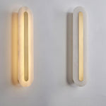 Alabaster Wall Sconce with Brass Accents – Modern LED Fixture for Living Room, Hallway & Bedroom