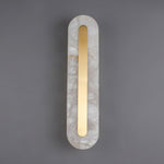 Alabaster Wall Sconce with Brass Accents – Modern LED Fixture for Living Room, Hallway & Bedroom