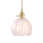Hanging Glass Ceiling Fixture Floral Petal Shade 10 Inch E27 Socket Modern Kitchen Dining Room Overhead Lighting for Islands Counters Nooks