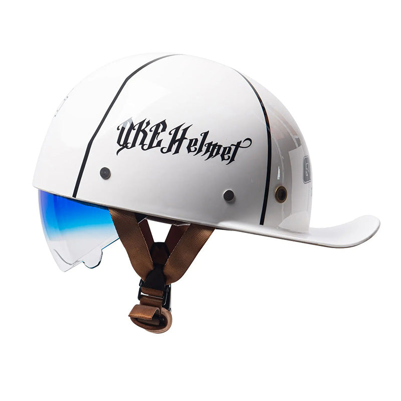 Motorcycle Helmets DOT Approved Cap Style, Lightweight Helmet with Anti UV Inner Visor, Baseball Cap Helmet with Visor