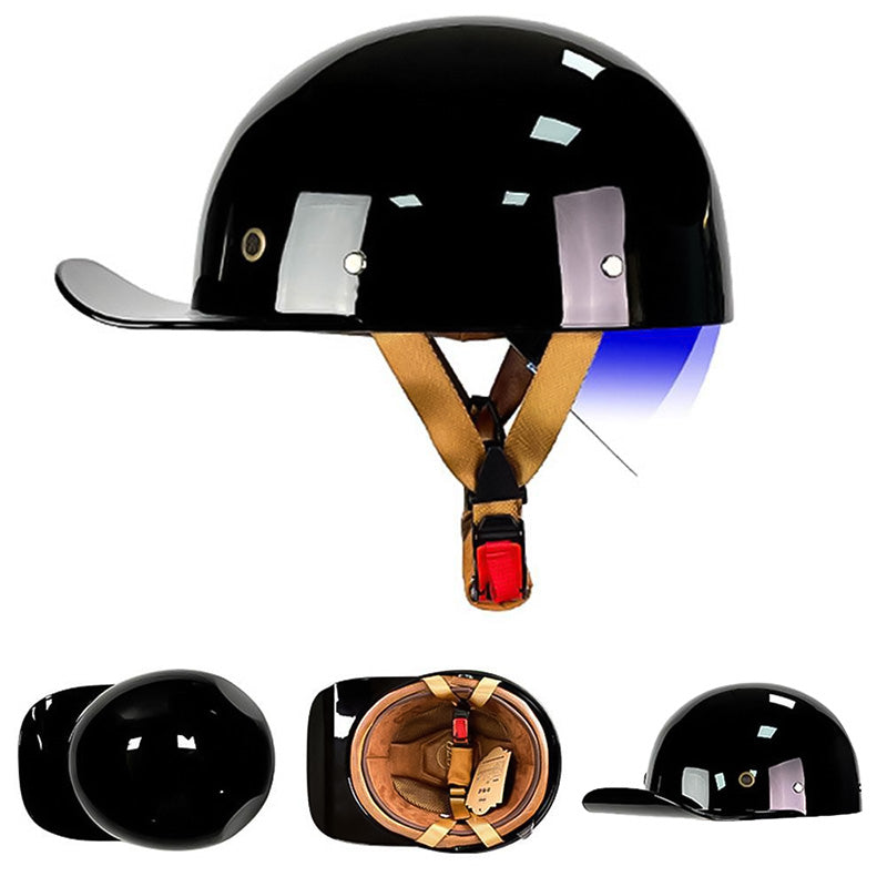 Motorcycle Helmets DOT Approved Cap Style, Lightweight Helmet with Anti UV Inner Visor, Baseball Cap Helmet with Visor