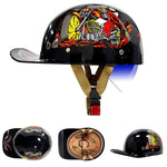 Motorcycle Helmets DOT Approved Cap Style, Lightweight Helmet with Anti UV Inner Visor, Baseball Cap Helmet with Visor