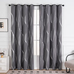 Maverick Blackout Curtain Panel - Soft Microfiber, Modern Wave Pattern