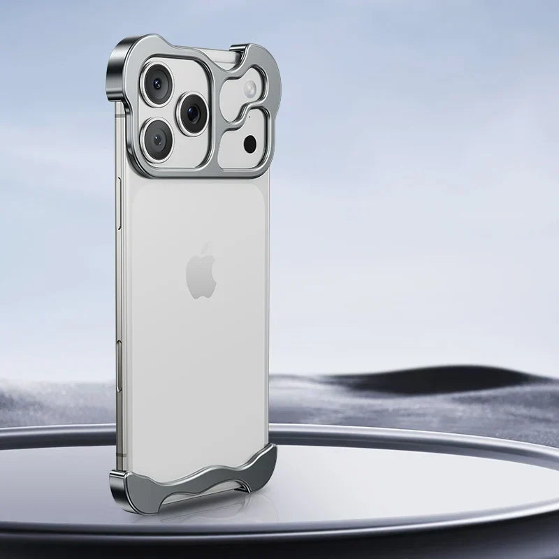 Aluminum Edge-Guard iPhone Bumper – Frameless Camera & Corner Shield for 12-17 Series