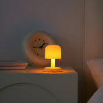 LED Nightstand Light 4 in Tall Acrylic Minimalist Desk Lamp Warm Glow USB Charging Port Bedside Reading Light Space-Saving Modern Decor